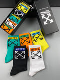 Off-White Bold Graphic Details Crew Socks - 5-Pair Set