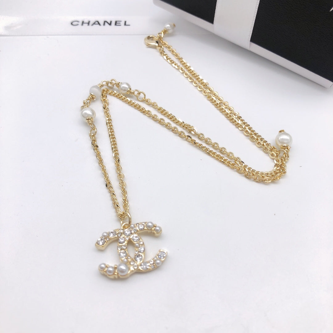 Signature Emblem Pendant Necklace in Polished Metal-Tone – Design 048 main product view