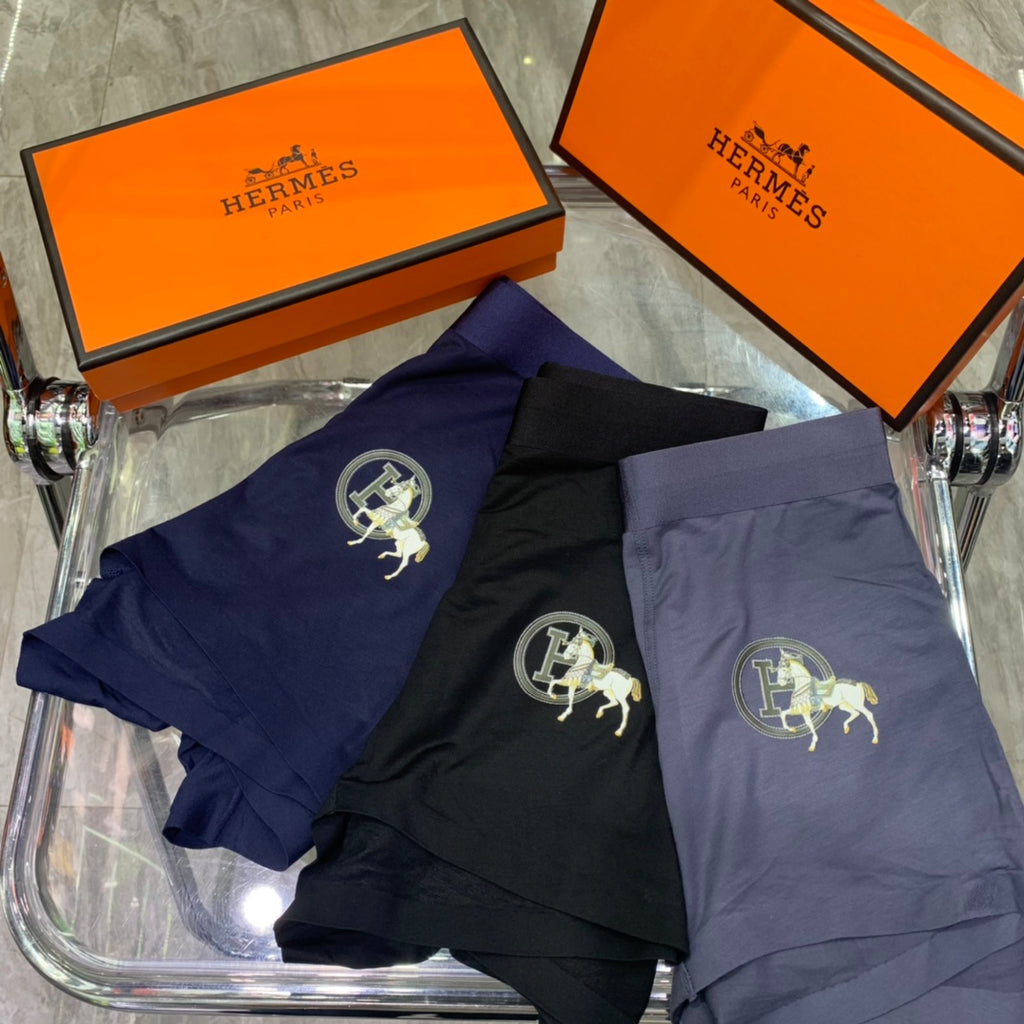 Hermes Horse Graphics Men's Boxer Briefs - 3-Piece Box