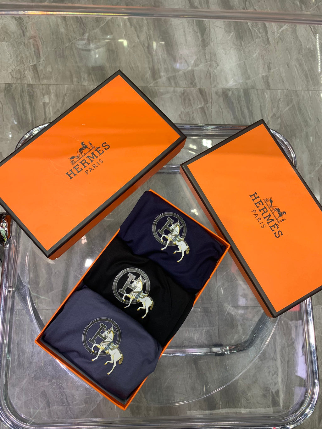 Hermes Horse Graphics Men's Boxer Briefs - 3-Piece Box