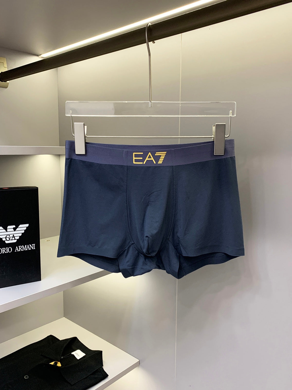 Armani Gold-Tone Ea7 Waistbands Men's Boxer Briefs - 3-Piece Box