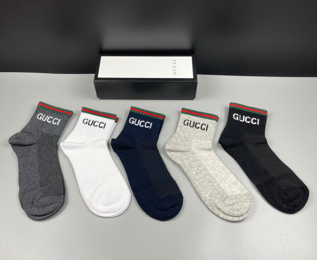 Gucci Cotton Crew Socks - 5-Pair Pack