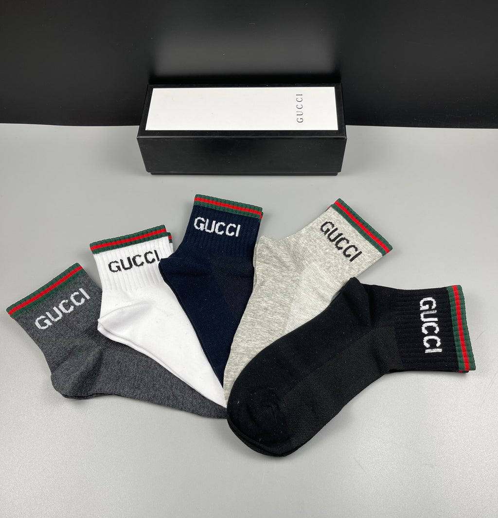 Gucci Cotton Crew Socks - 5-Pair Pack