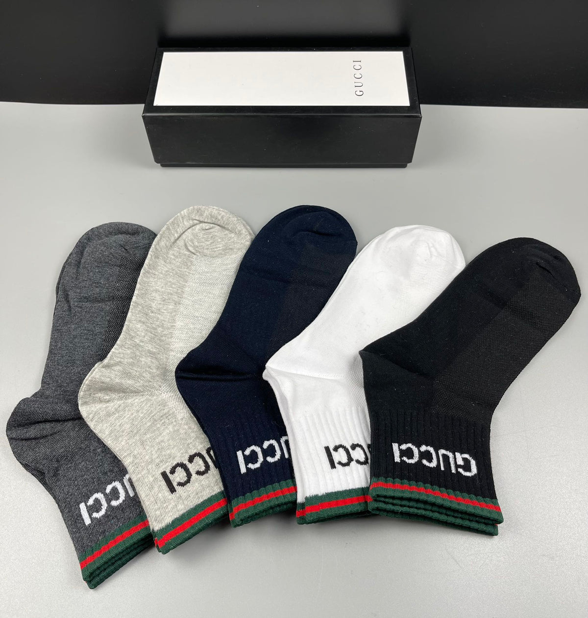 Gucci Cotton Crew Socks - 5-Pair Pack