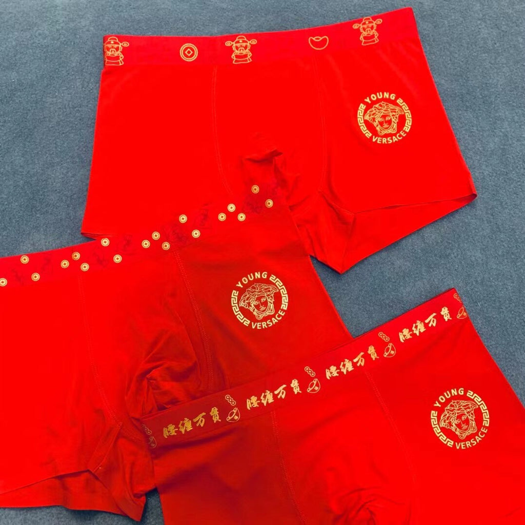 Versace Red Medusa Boxer Briefs 3-Piece Box Collection Essentials