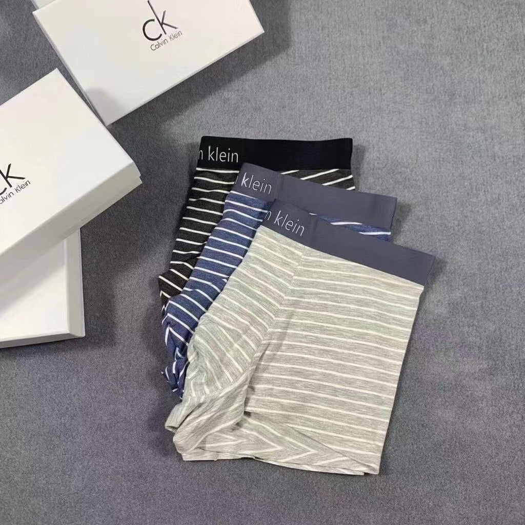 Calvin Klein Modal fibre Visible Waistband, Colour And Emblem Details Men's Boxer Briefs - 3-Piece Box