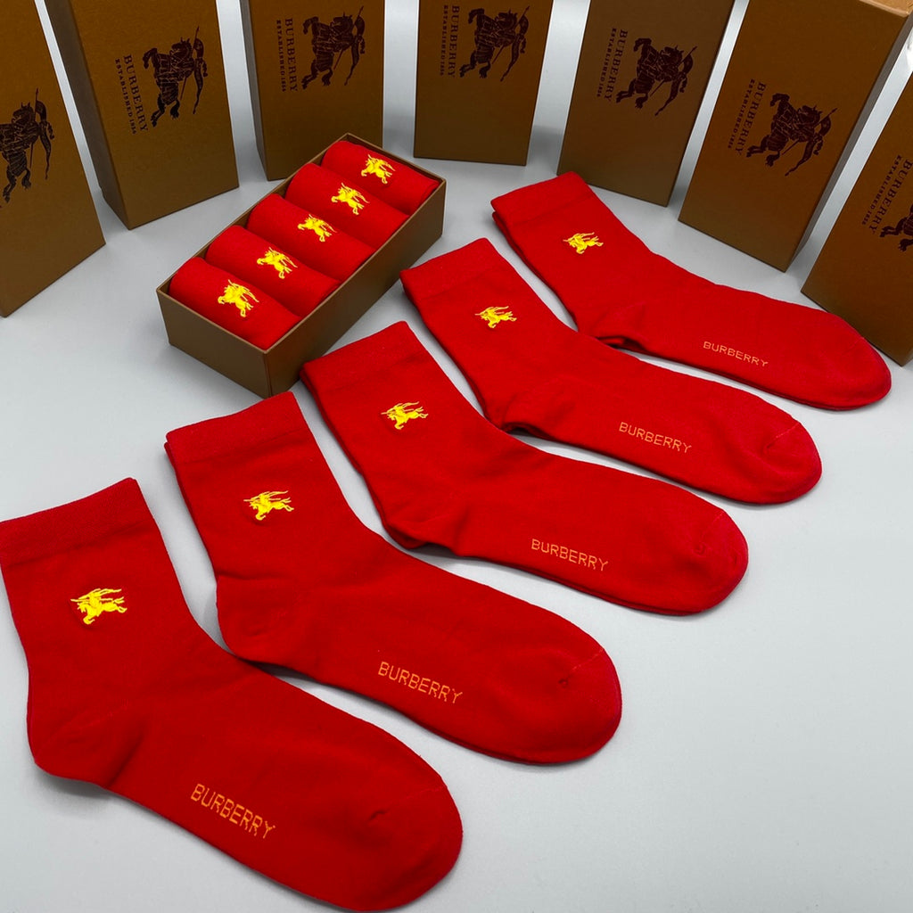Burberry Crew Socks - 5-Pair Pack