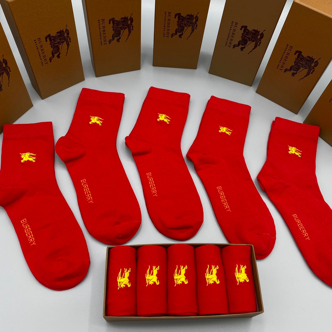 Burberry Crew Socks - 5-Pair Pack