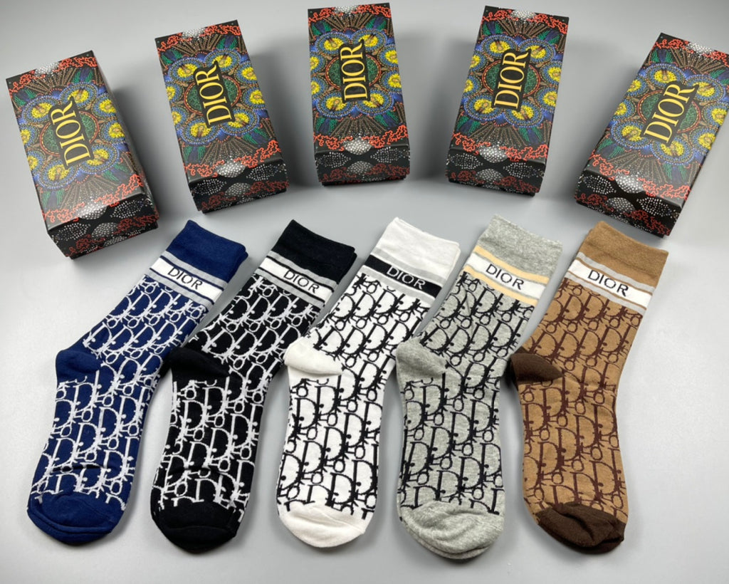 Dior Cotton Crew Socks - 5-Pair Pack