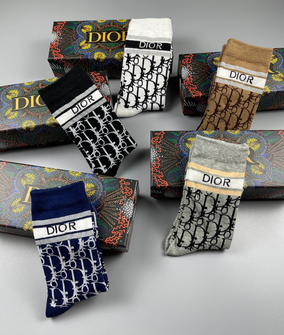 Dior Cotton Crew Socks - 5-Pair Pack
