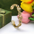 Floral Bangle in Polished Metal-Tone main product view