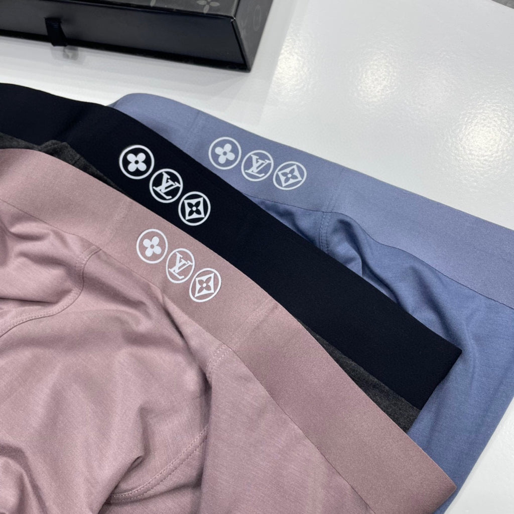 Louis Vuitton Circular Monogram-Style Waist Details Men's Boxer Briefs - 3-Piece Box