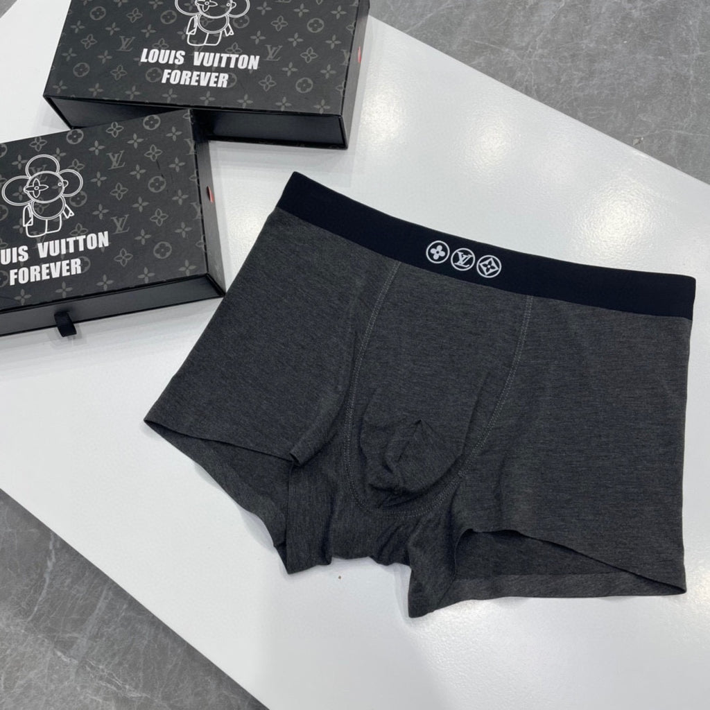 Louis Vuitton Circular Monogram-Style Waist Details Men's Boxer Briefs - 3-Piece Box