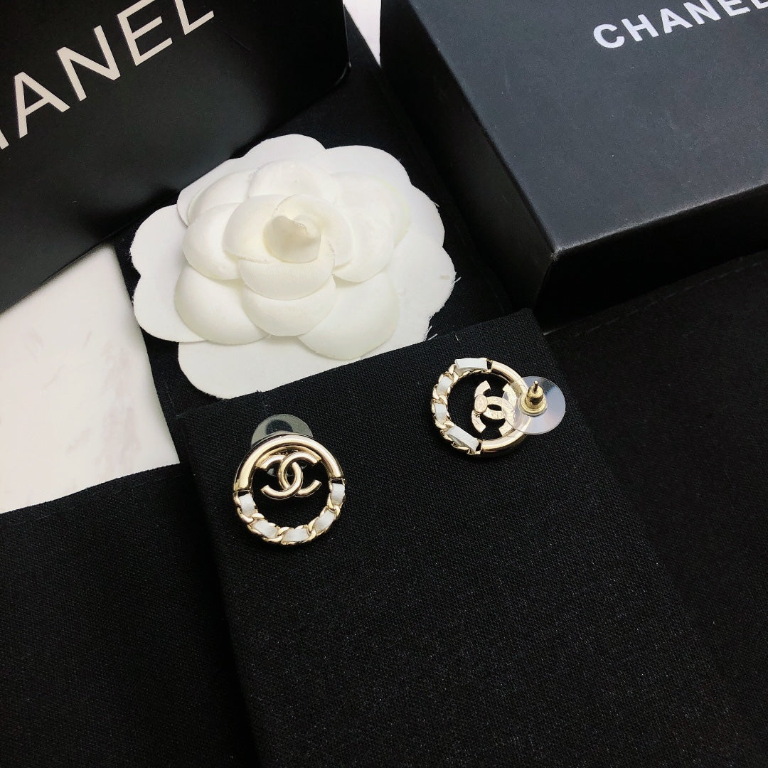 Signature Emblem Statement Earrings in Gold-Tone – Design 017 main product view