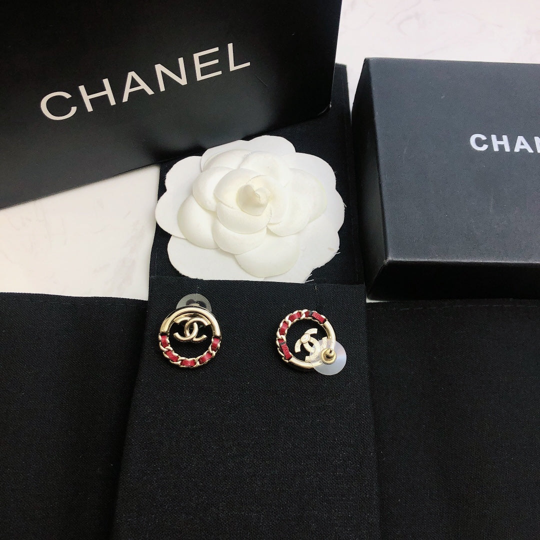 Signature Emblem Statement Earrings in Gold-Tone – Design 016 styled product view