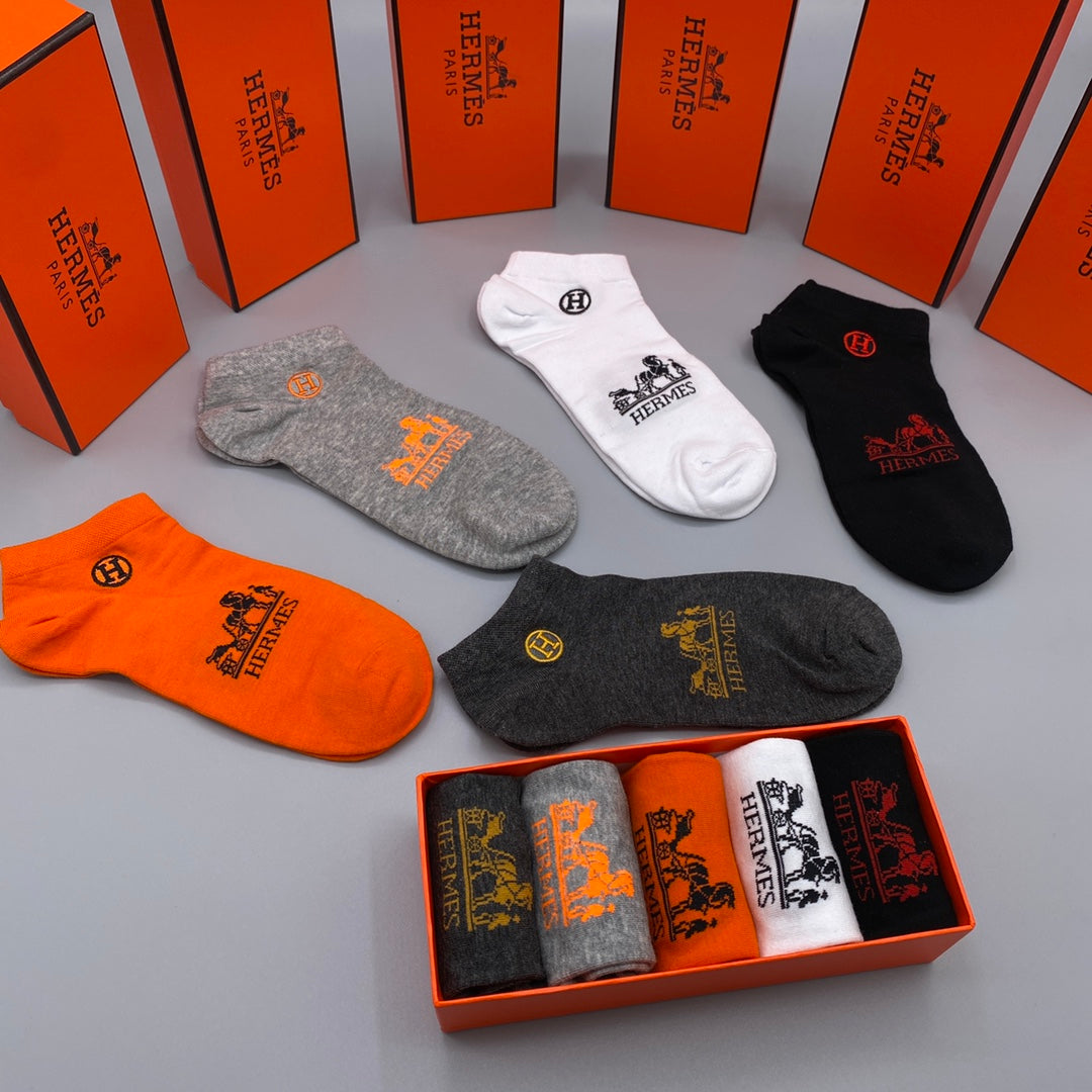Hermes Short Socks - 5-Pair Pack