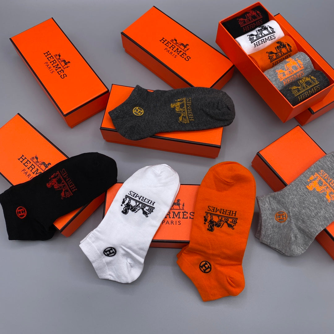 Hermes Short Socks - 5-Pair Pack