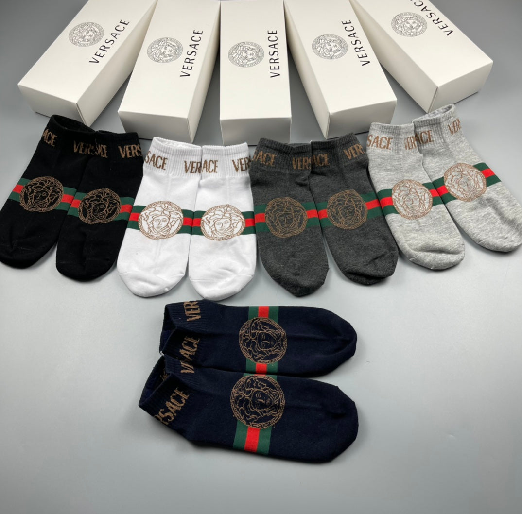 Versace Cotton Crew Socks - 5-Pair Pack