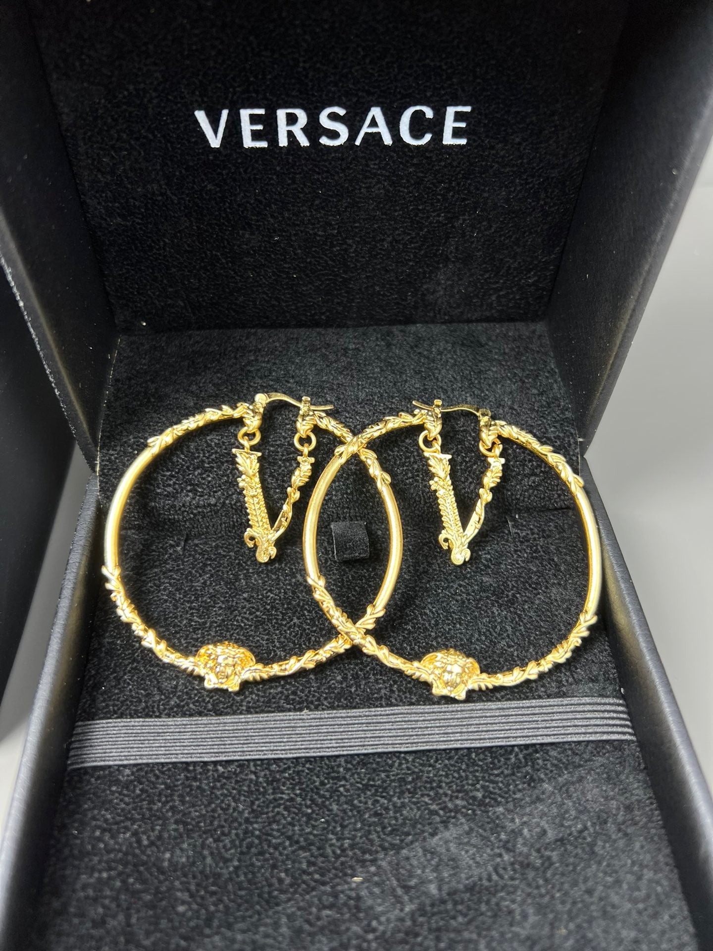Statement Emblem Stud Earrings in Gold-Tone – Design 01 main product view