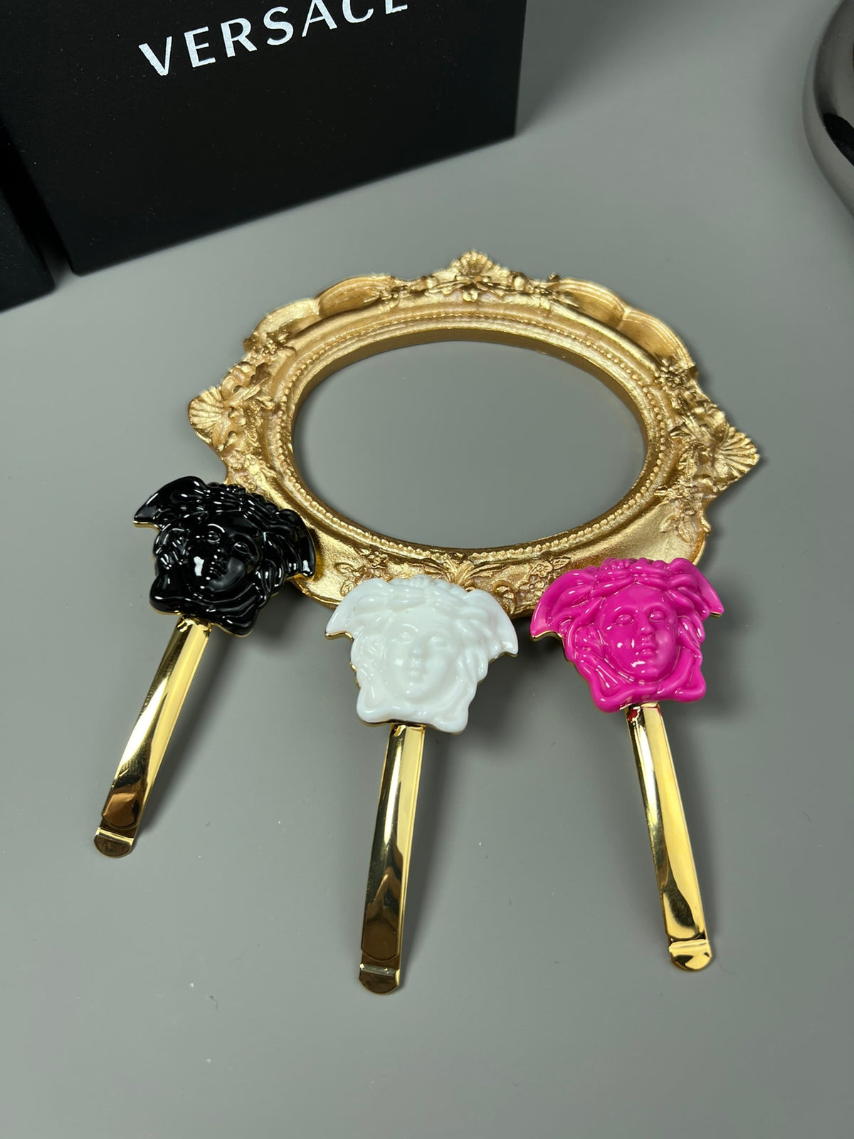 Statement Emblem Jewelry Accessory in Polished Metal-Tone – Design 01 front product view