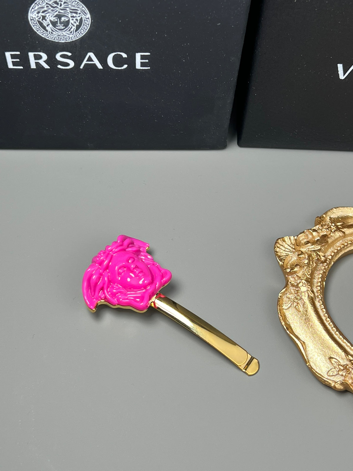 Statement Emblem Jewelry Accessory in Polished Metal-Tone – Design 01 styled product view