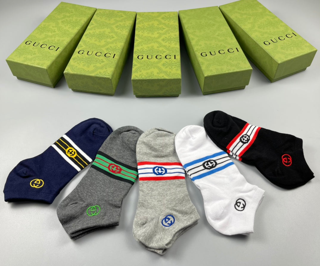 Gucci Cotton Crew Socks - 5-Pair Pack