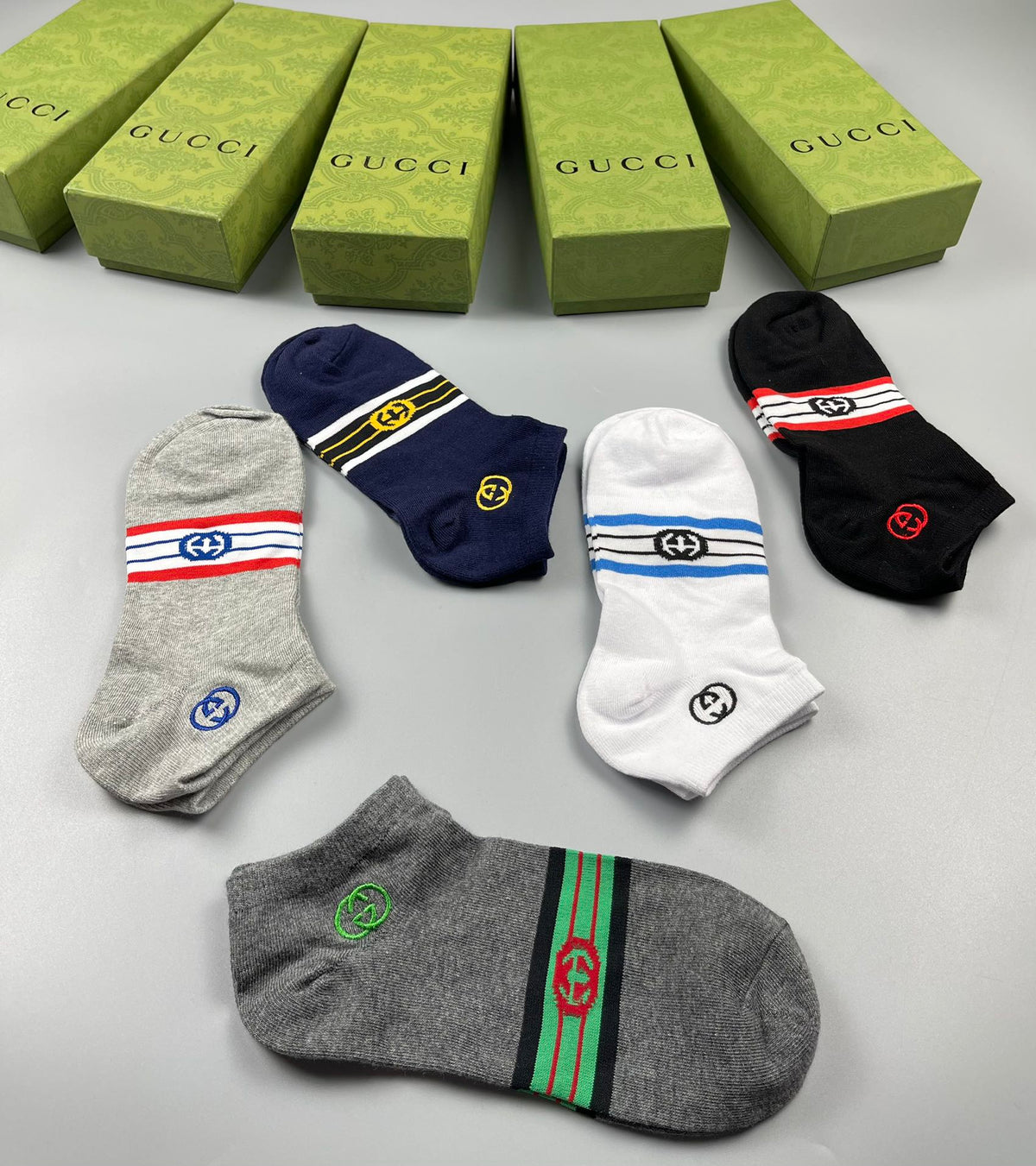 Gucci Cotton Crew Socks - 5-Pair Pack