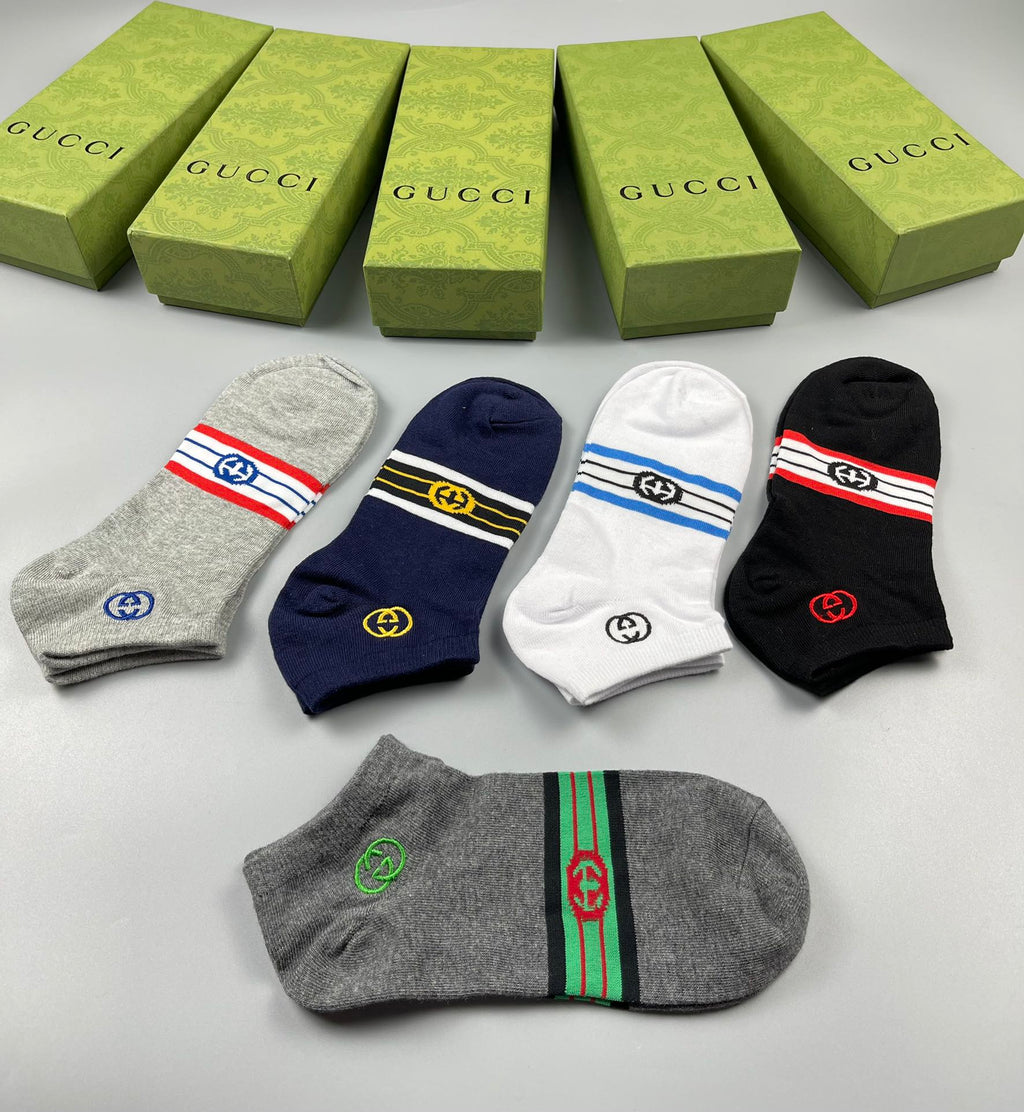 Gucci Cotton Crew Socks - 5-Pair Pack