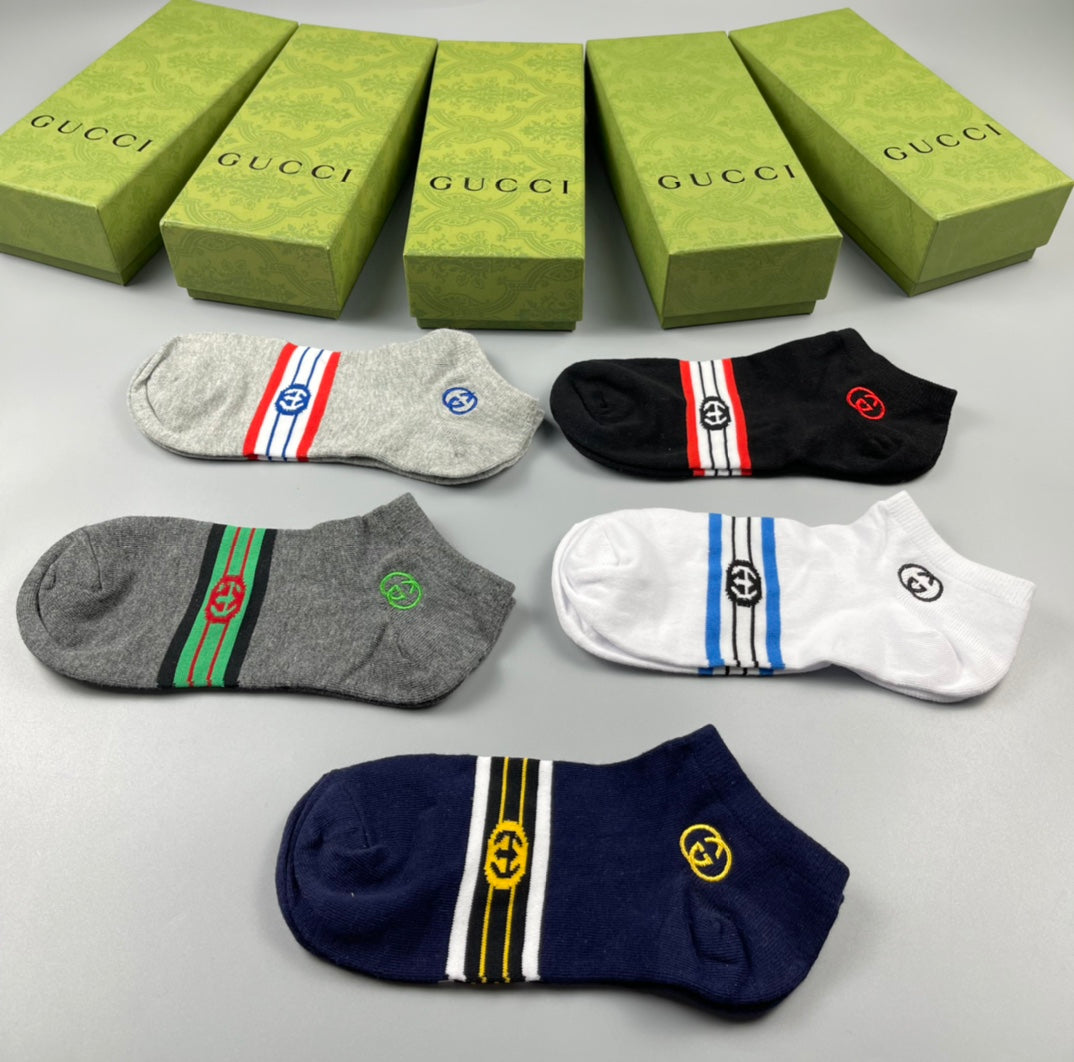 Gucci Cotton Crew Socks - 5-Pair Pack