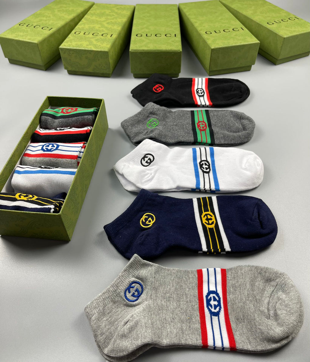 Gucci Cotton Crew Socks - 5-Pair Pack