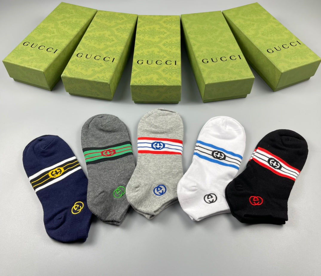 Gucci Cotton Crew Socks - 5-Pair Pack