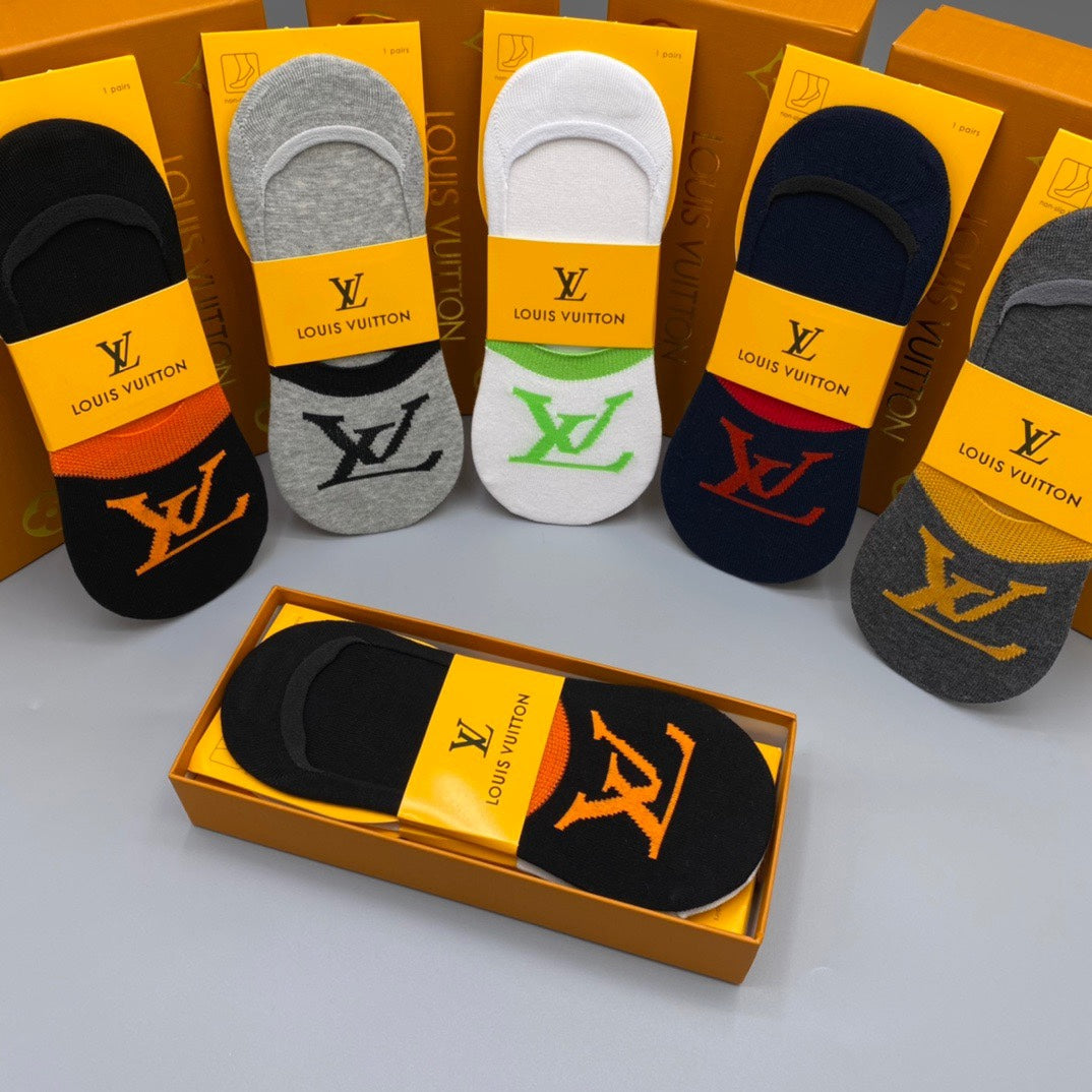 Louis Vuitton Bold LV Logo No-Show Socks - Box of 5 Pairs