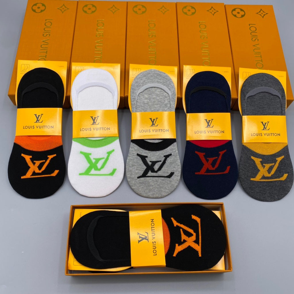 Louis Vuitton Colourful Initial Details No-Show Socks - 5-Pair Set