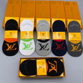 Louis Vuitton Cotton Visible Colour, Cuff And Emblem Details No-Show Socks - 5-Pair Set