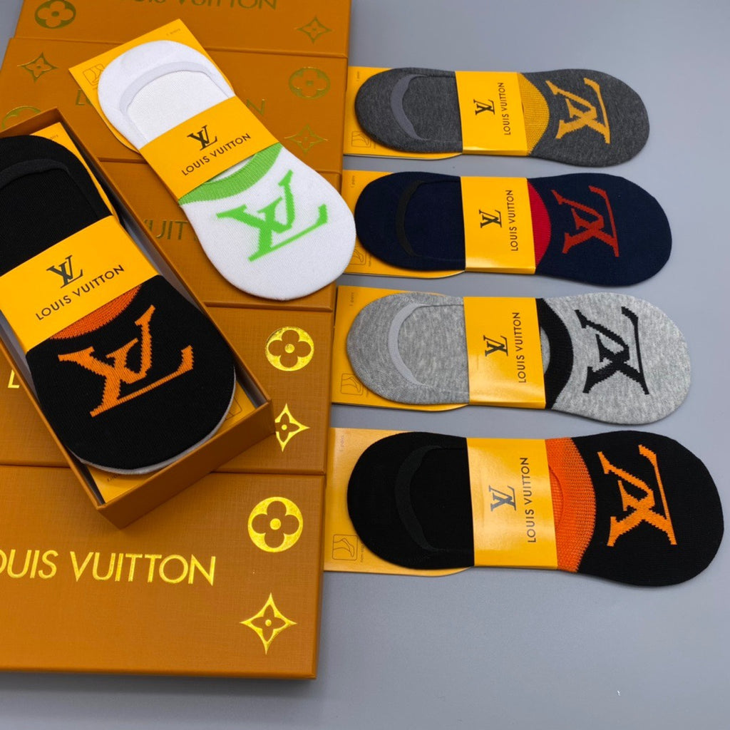 Louis Vuitton Bold LV Logo No-Show Socks - Box of 5 Pairs