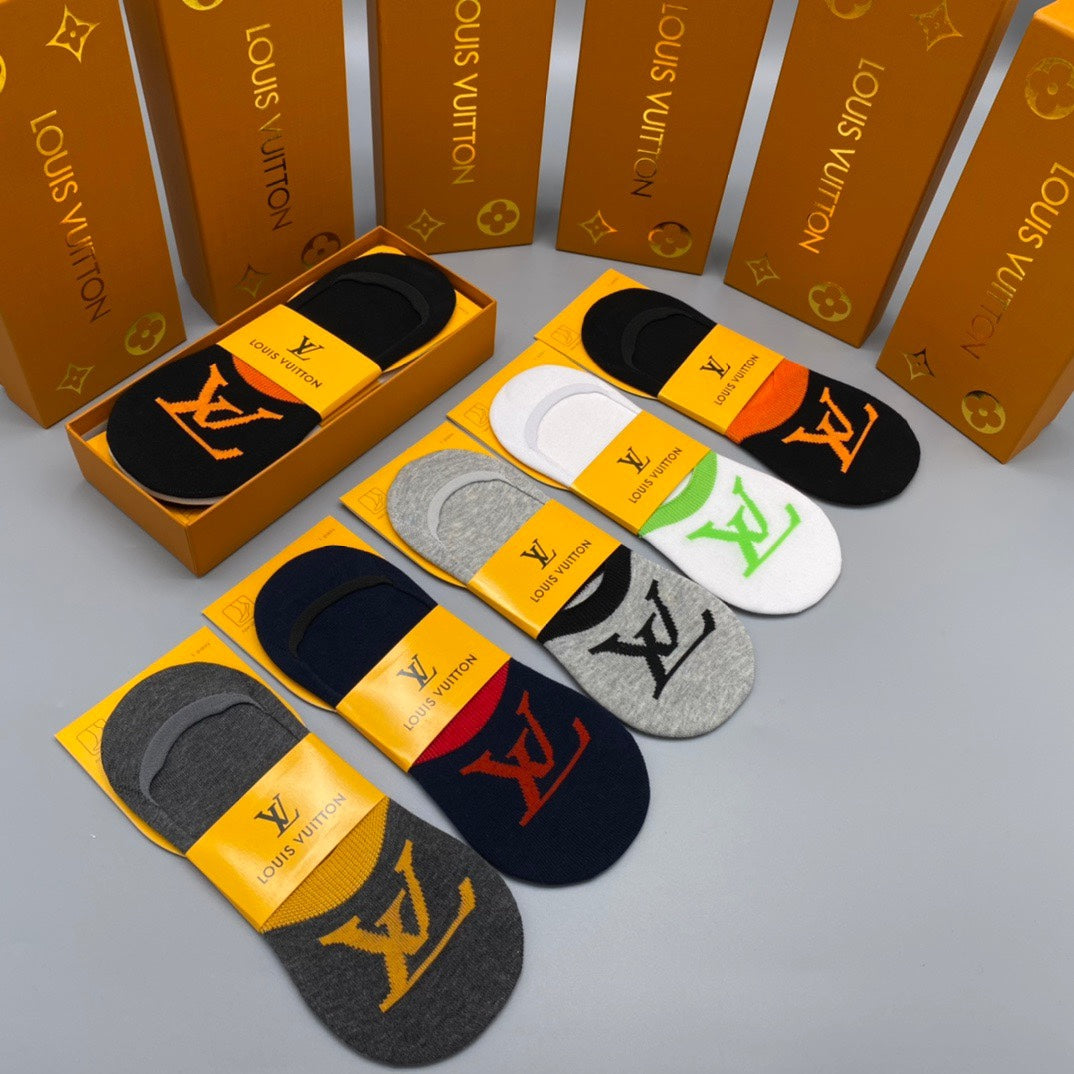 Louis Vuitton Bright Initial Details No-Show Socks - 5-Pair Set