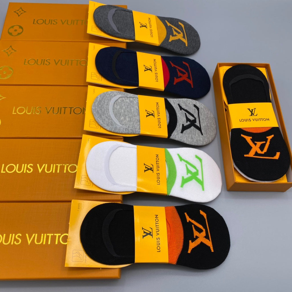 Louis Vuitton Colourful Initial Details No-Show Socks - 5-Pair Set