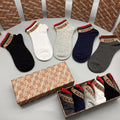 Gucci Red-Green Cuff Crew Socks - Box of 5 Pairs