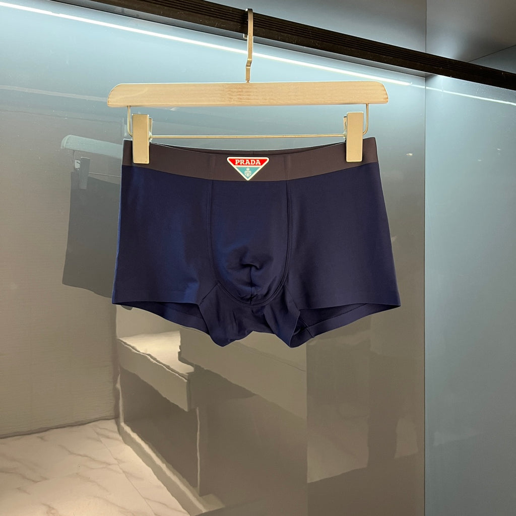 Prada Cotton blend Visible Colour, Waistband And Emblem Details Men's Boxer Briefs - 3-Piece Box