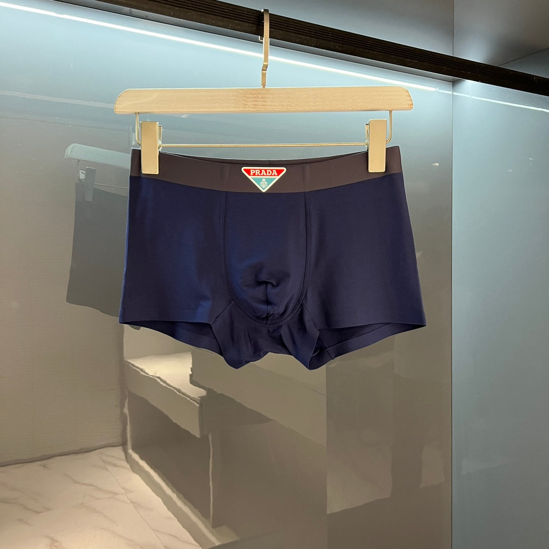 Prada Cotton blend Visible Colour, Waistband And Emblem Details Men's Boxer Briefs - 3-Piece Box