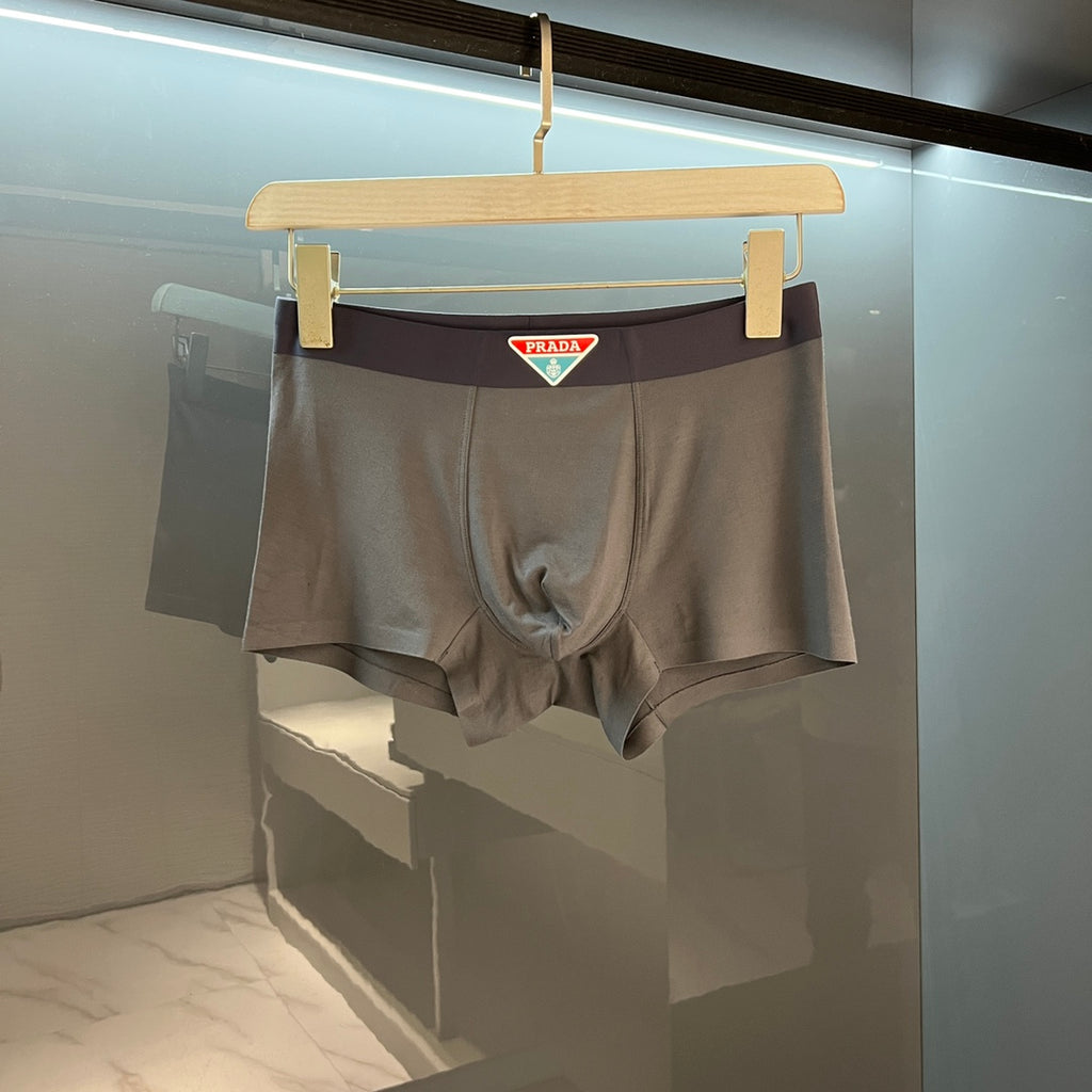 Prada Cotton blend Visible Colour, Waistband And Emblem Details Men's Boxer Briefs - 3-Piece Box