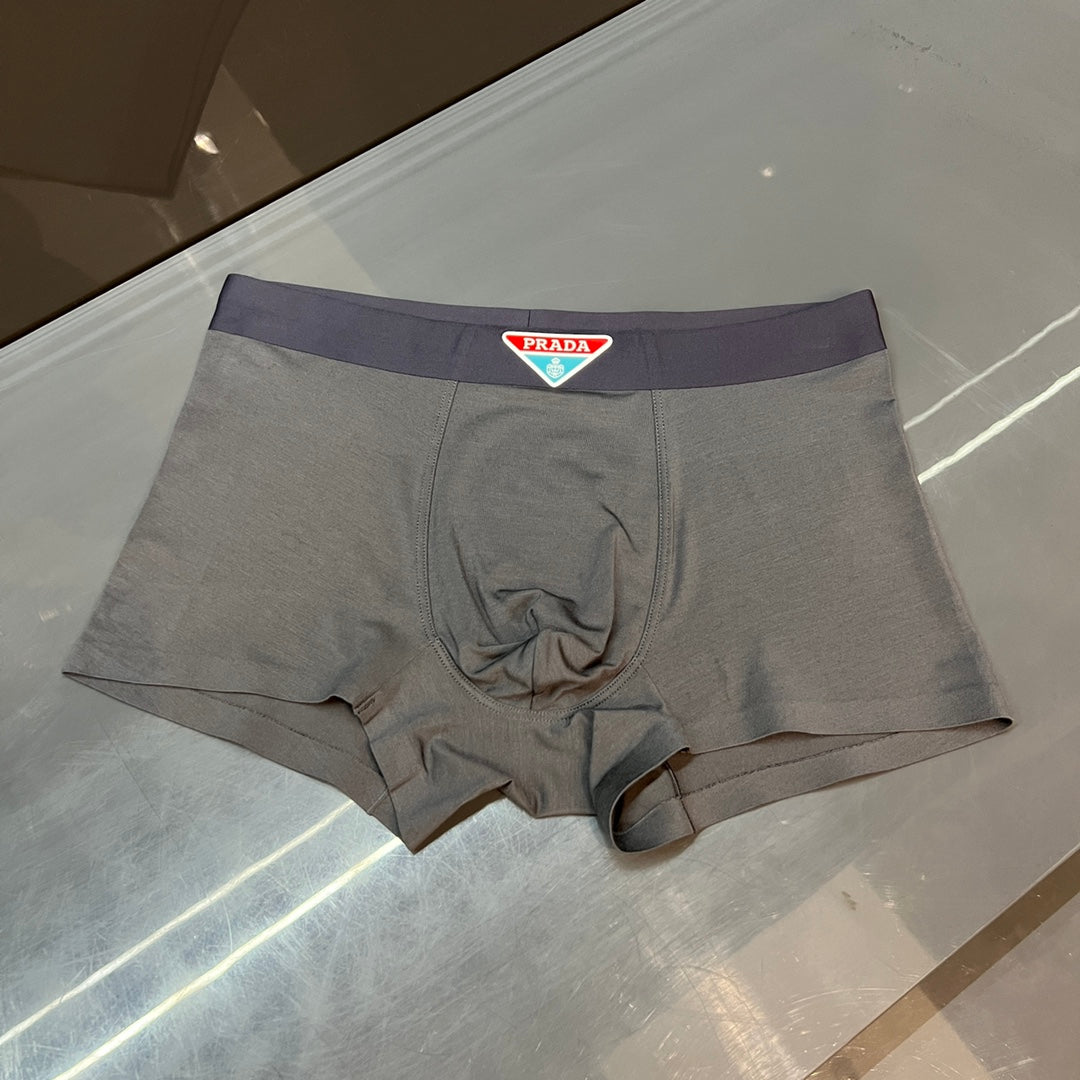Prada Cotton blend Visible Colour, Waistband And Emblem Details Men's Boxer Briefs - 3-Piece Box