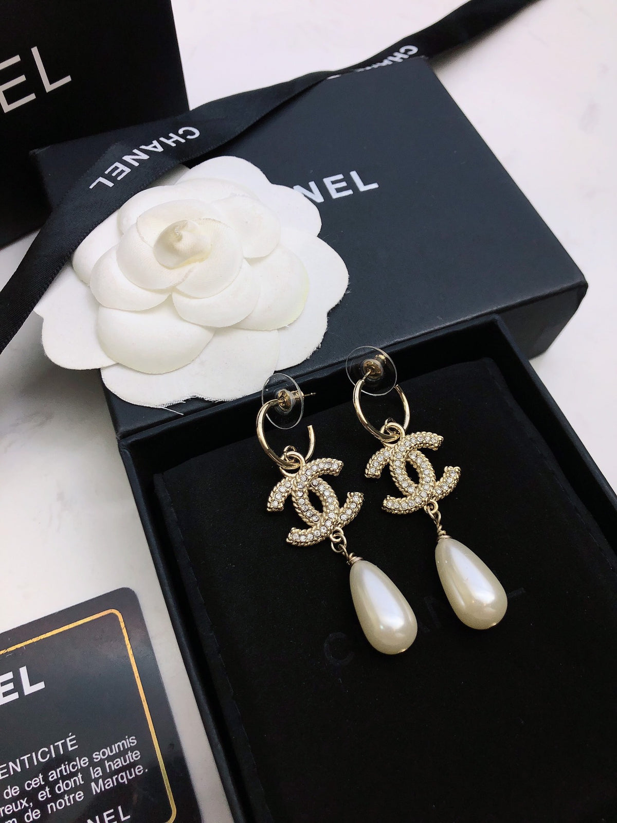 Signature Emblem Stud Earrings in Polished Metal-Tone – Design 109 front product view