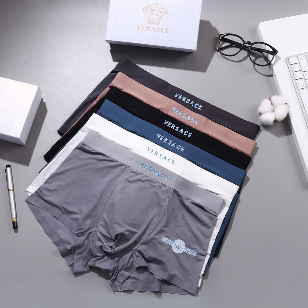 Versace Nylon Blend Men's Boxer Briefs - 3-Piece Box