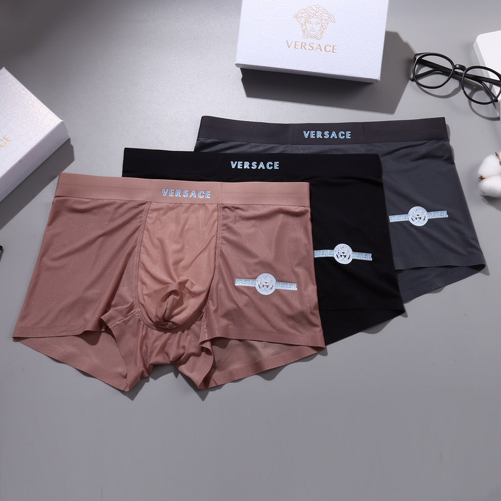 Versace Nylon Blend Men's Boxer Briefs - 3-Piece Box