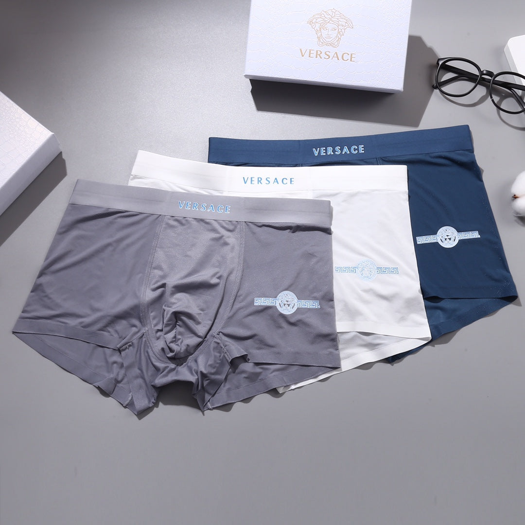 Versace Nylon Blend Men's Boxer Briefs - 3-Piece Box