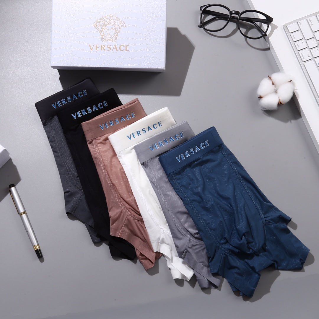 Versace Nylon Blend Men's Boxer Briefs - 3-Piece Box