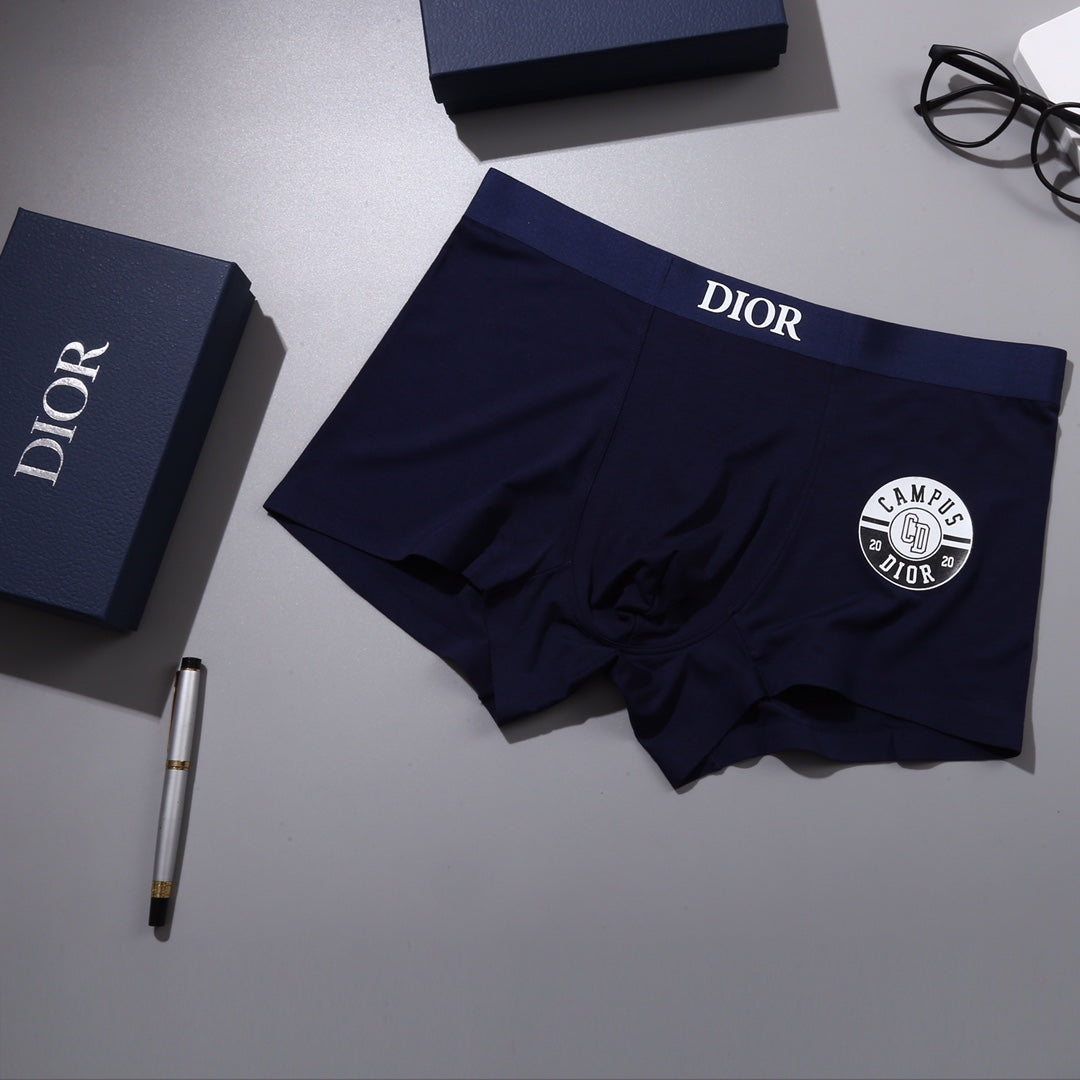 Dior Visible Waistband, Colour And Emblem Details Men's Boxer Briefs - 3-Piece Box