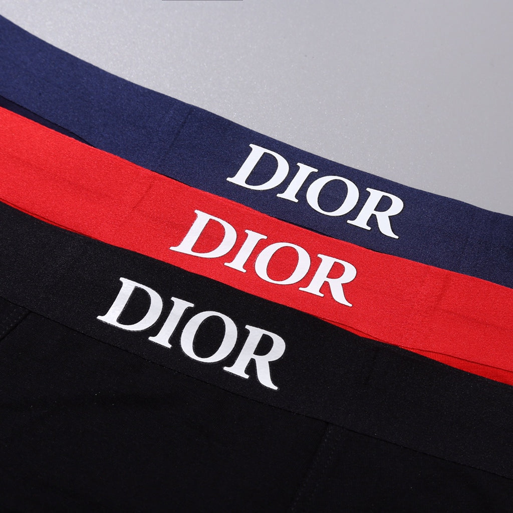 Dior Visible Waistband, Colour And Emblem Details Men's Boxer Briefs - 3-Piece Box