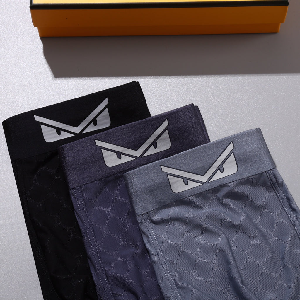 Fendi Small Eye-Style Patch Details Men's Boxer Briefs - 3-Piece Box